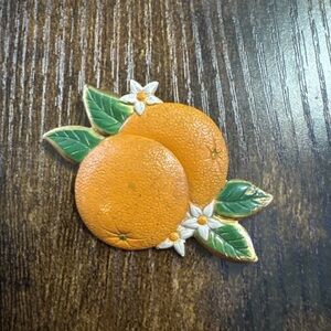 Vintage 1950s Orange Mid Century Souvenir Collectible Brooch Pin